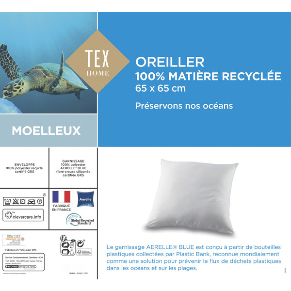 Oreiller 100% matière recyclée