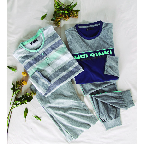 Pyjama long bi couleur homme 