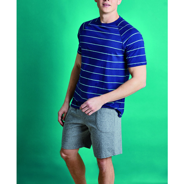 Pyjama T shirt rayé + short molleton homme