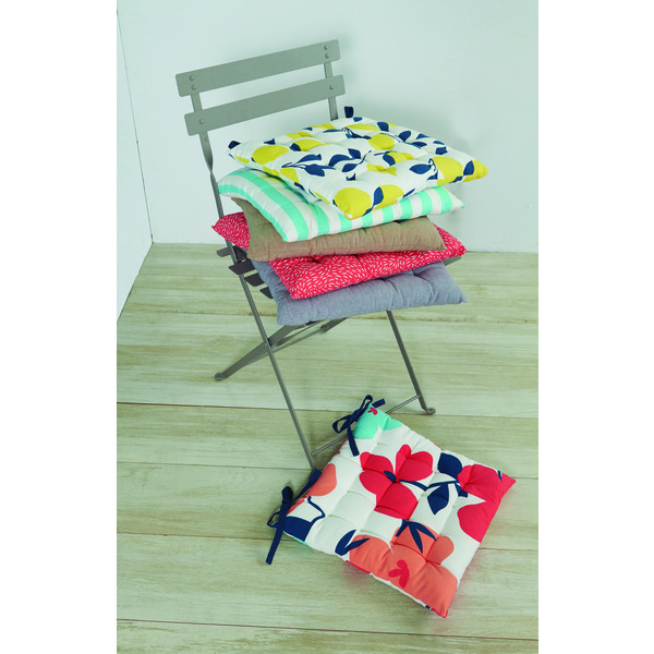 Galette de chaise unie ou imprimée